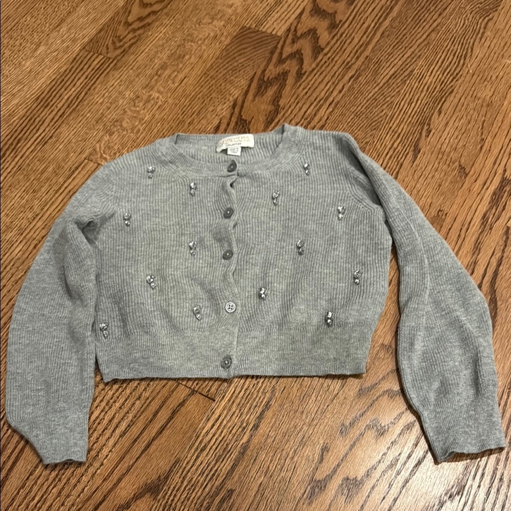 Girls crewcuts embellished grey sweater